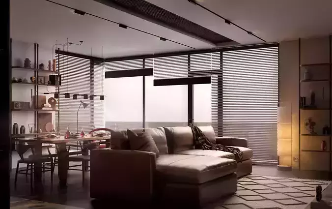 Contemporary Interior full scene Corona renderer
