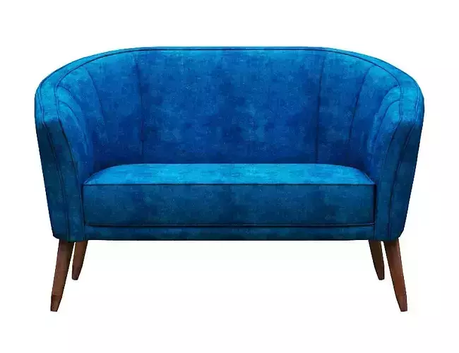 Sofa double seater fabric with wood