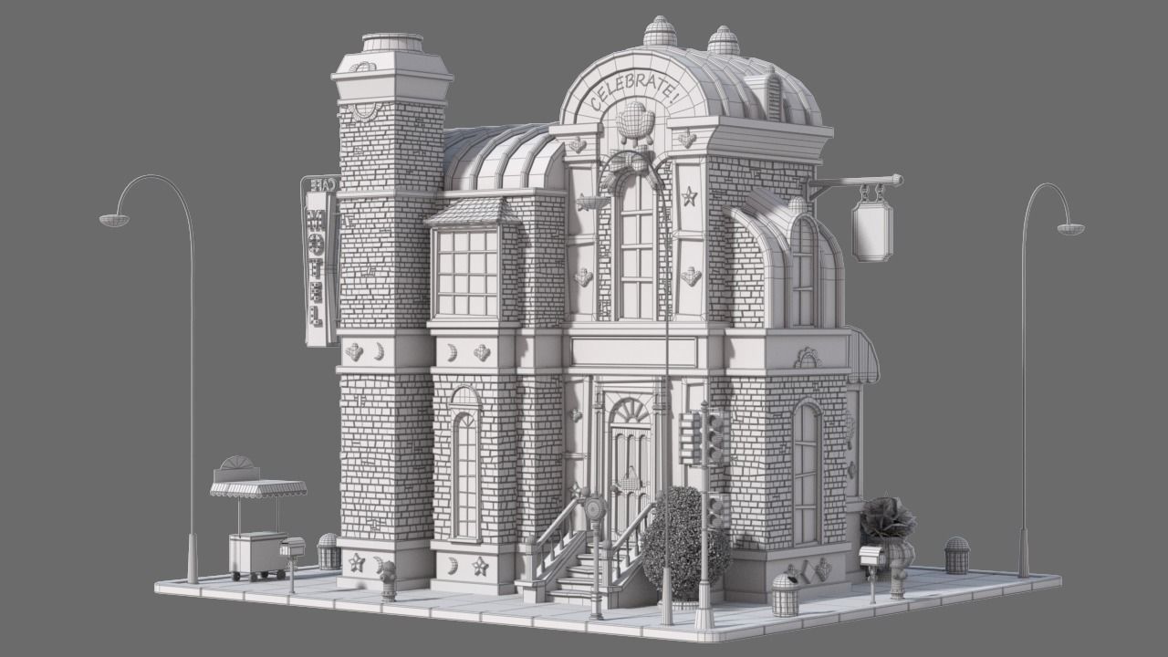 Cartoon House 09 3D model_10