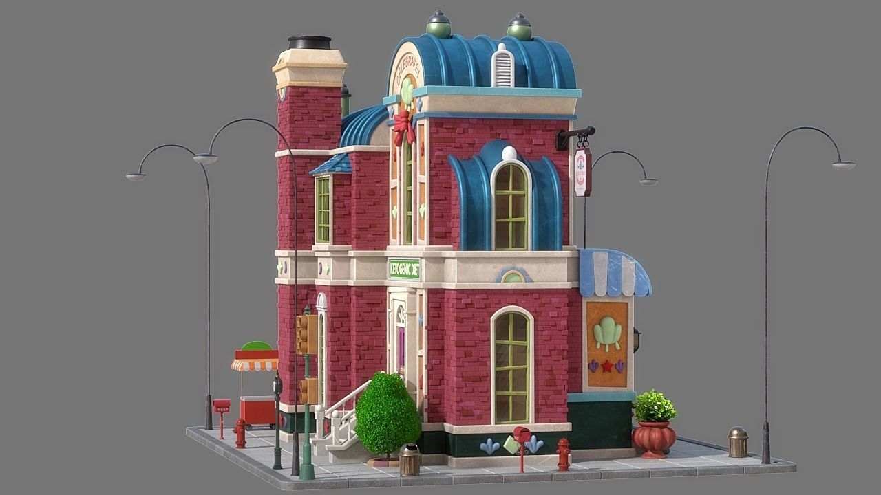 Cartoon House 09 3D model_6