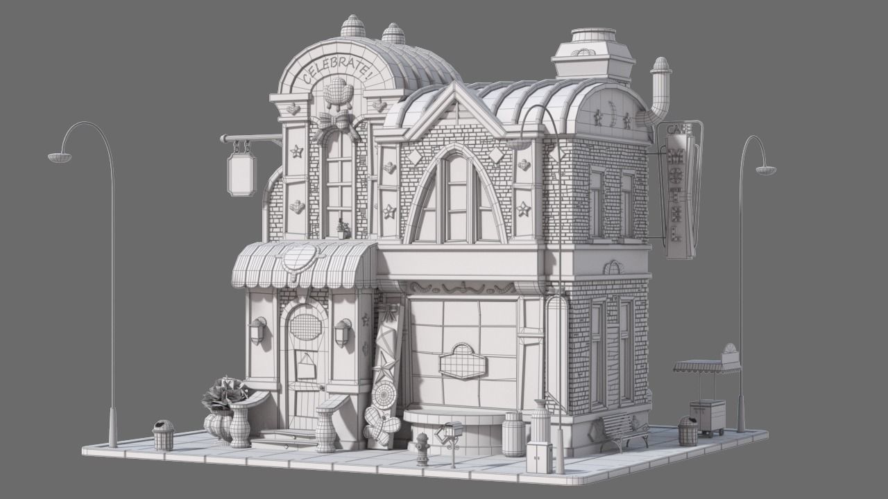 Cartoon House 09 3D model_7