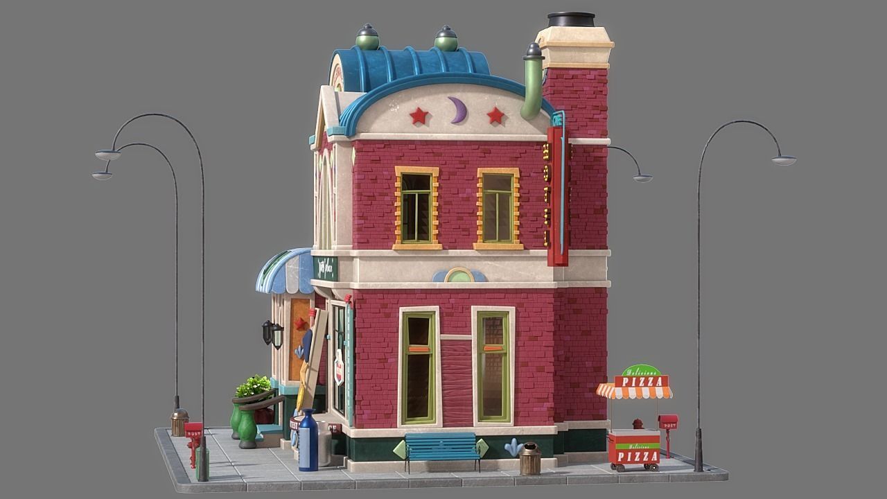 Cartoon House 09 3D model_3