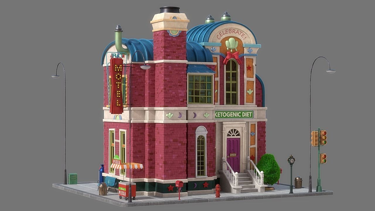 Cartoon House 09 3D model_4