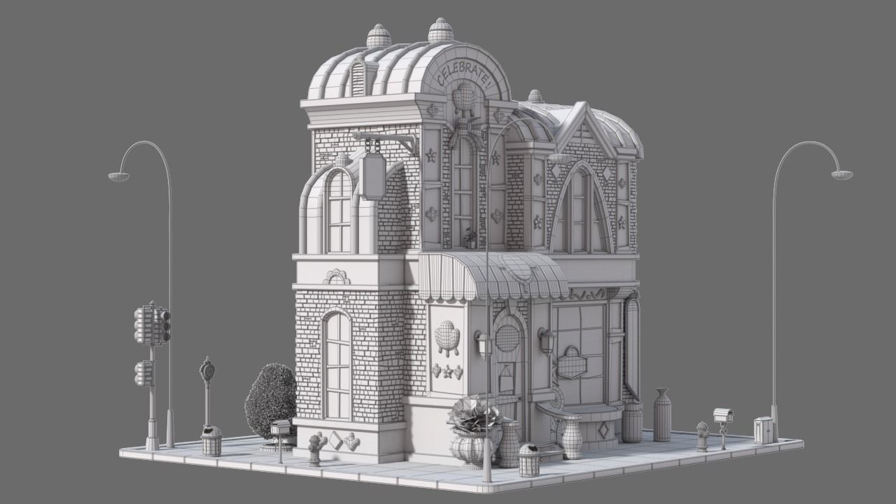 Cartoon House 09 3D model_12