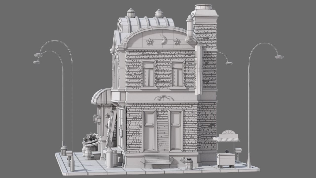 Cartoon House 09 3D model_8