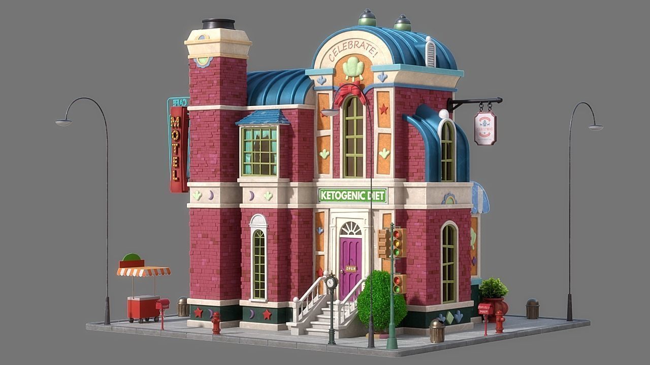 Cartoon House 09 3D model_5