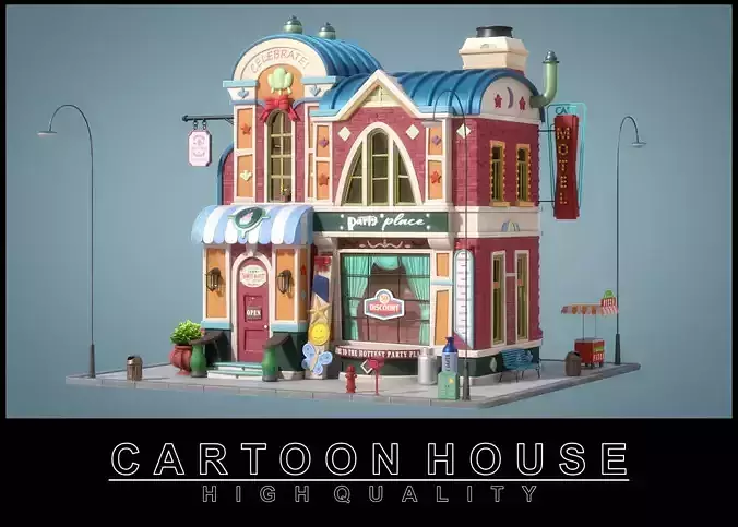 Cartoon House 09 3D model