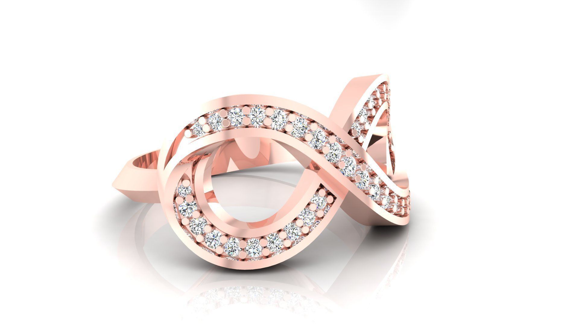 Ring M48 The luxury female ring with gems wedding 3D print model_9