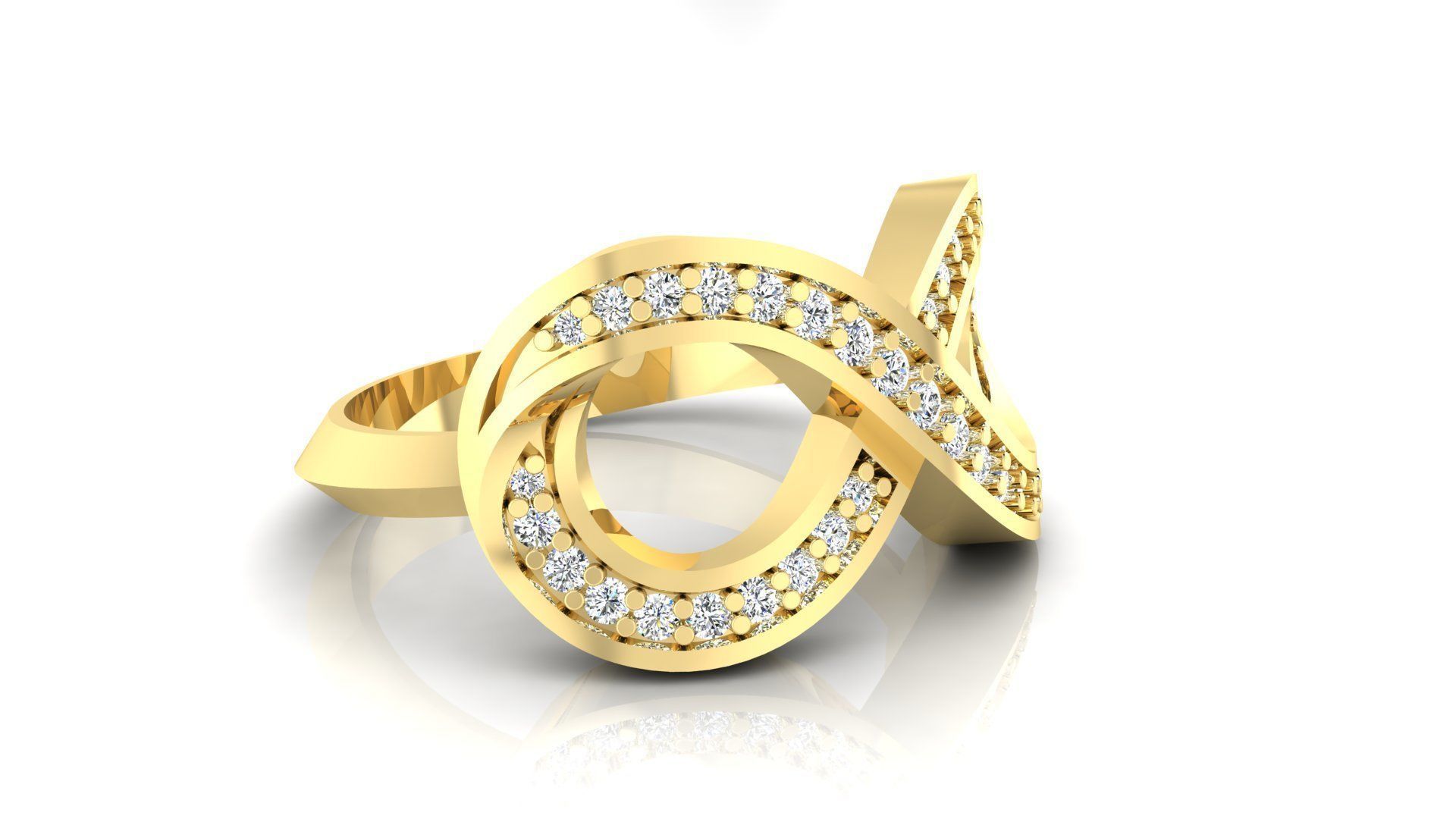 Ring M48 The luxury female ring with gems wedding 3D print model_1