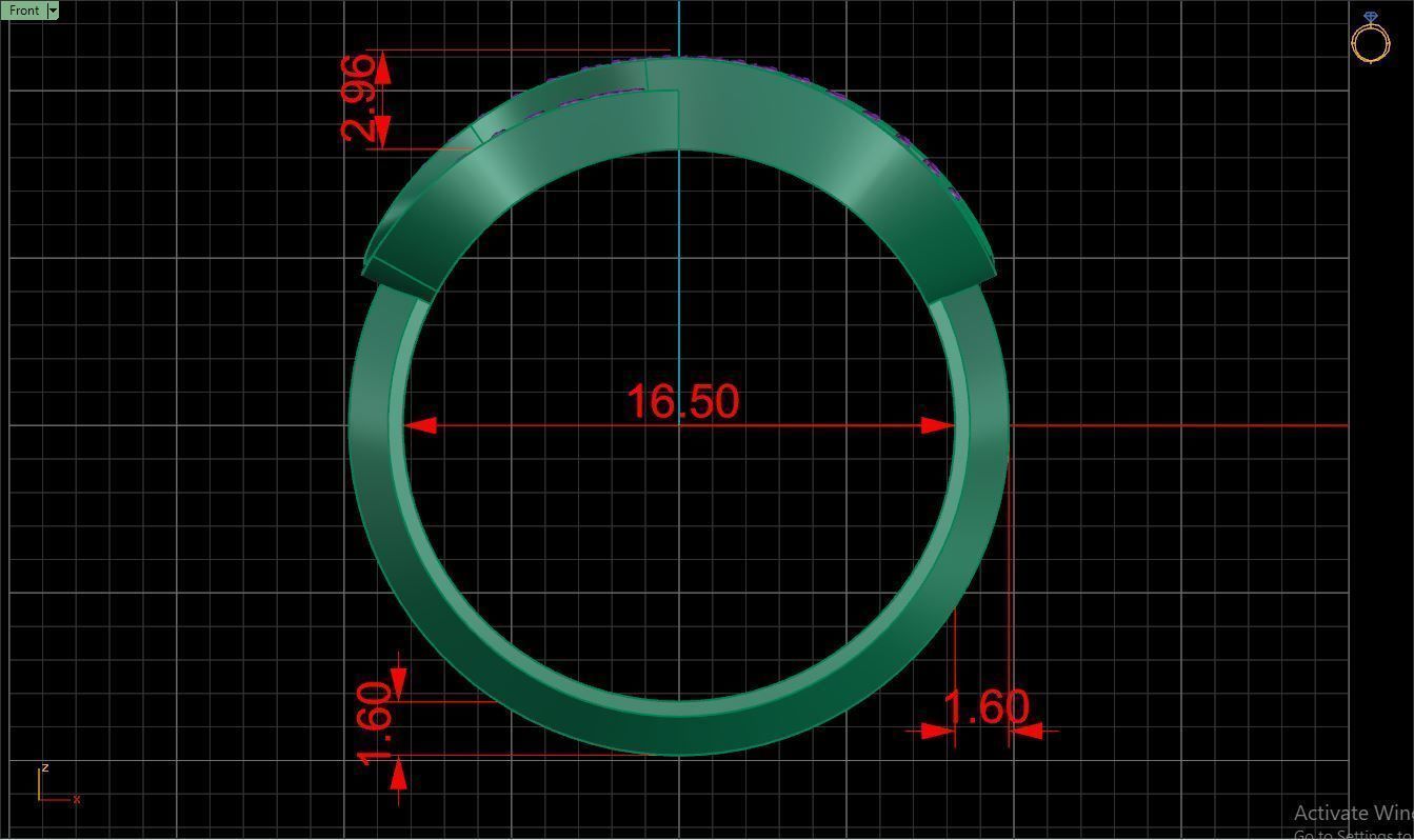 Ring M48 The luxury female ring with gems wedding 3D print model_18