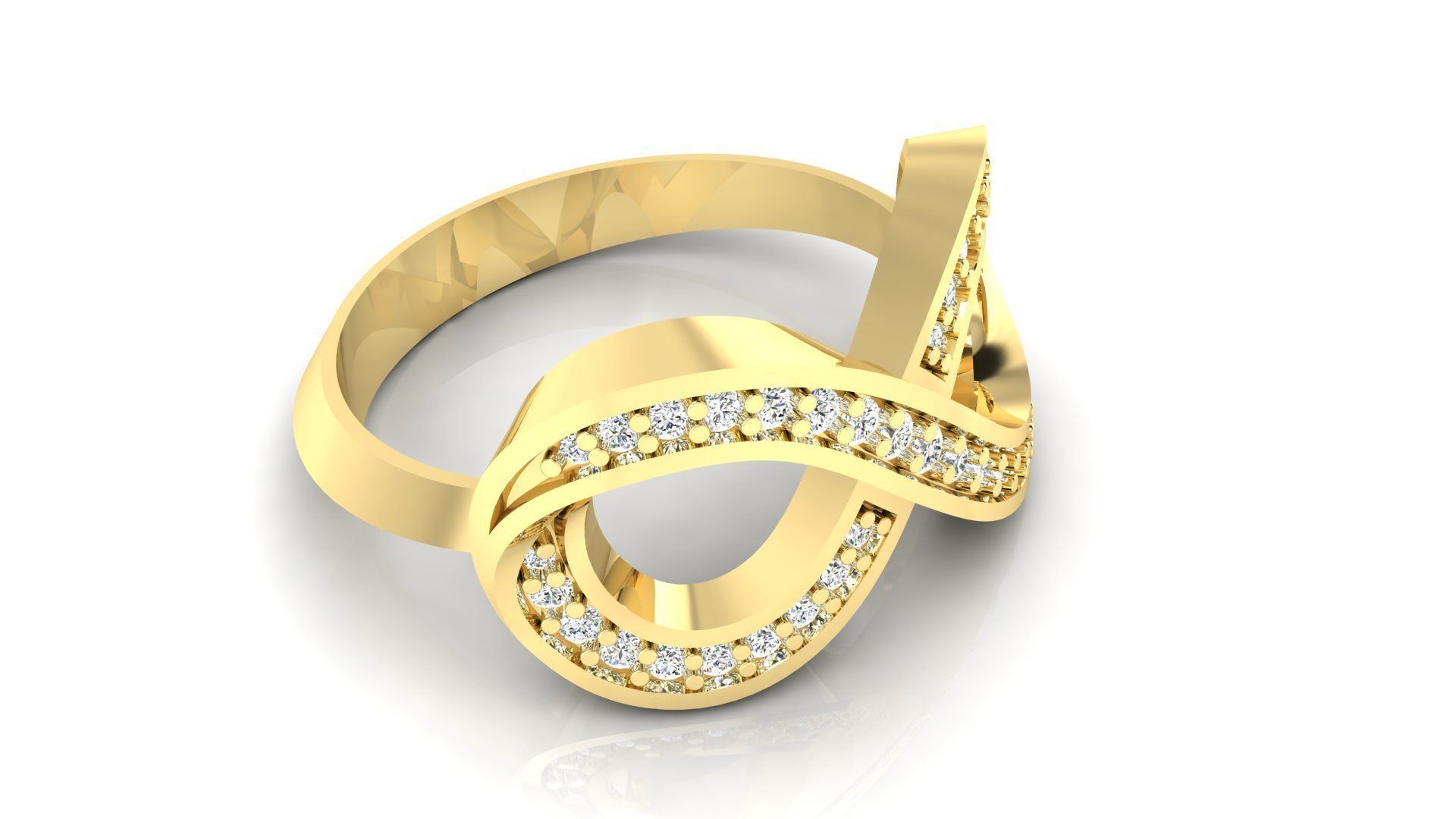 Ring M48 The luxury female ring with gems wedding 3D print model_2