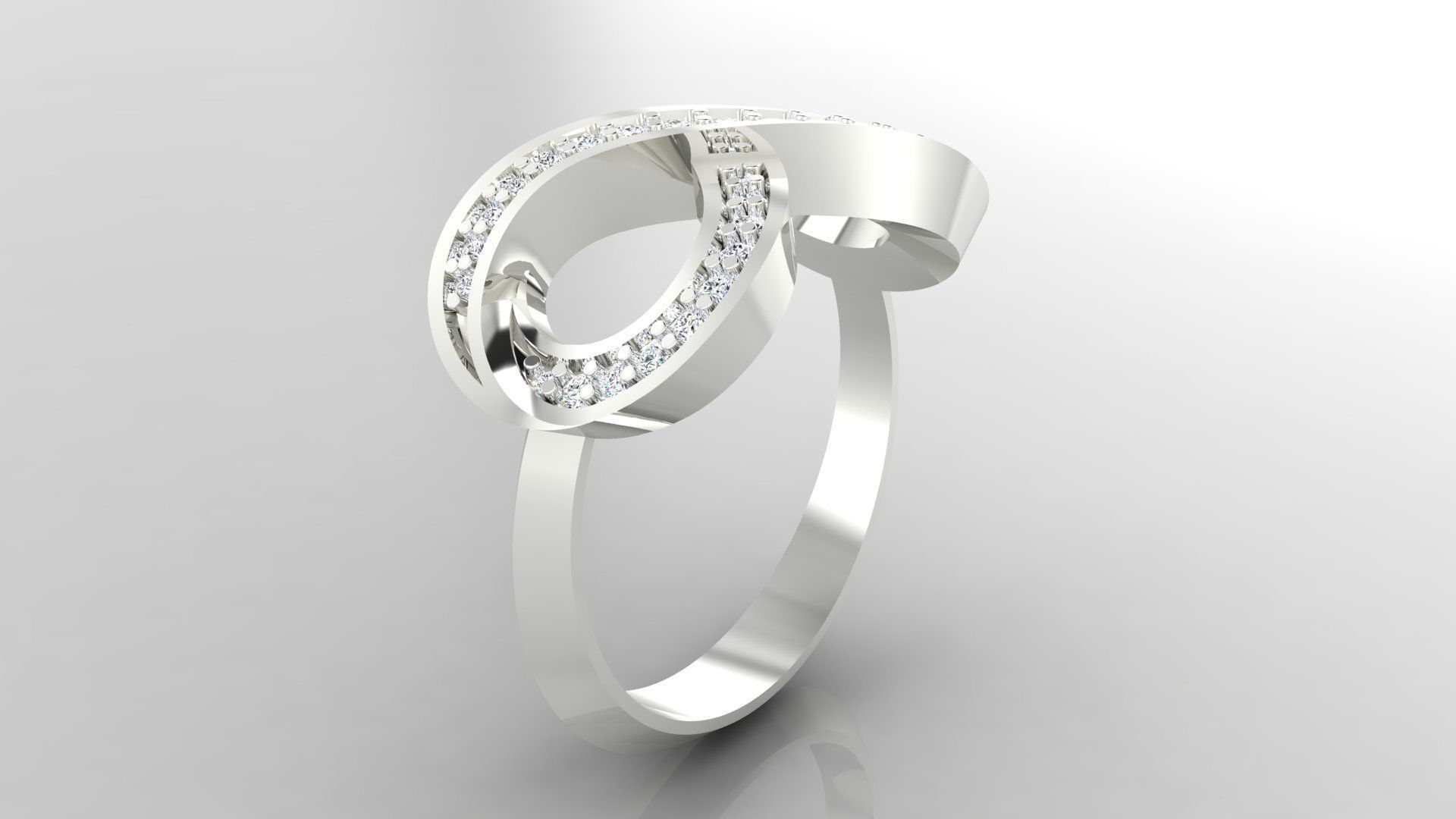 Ring M48 The luxury female ring with gems wedding 3D print model_31