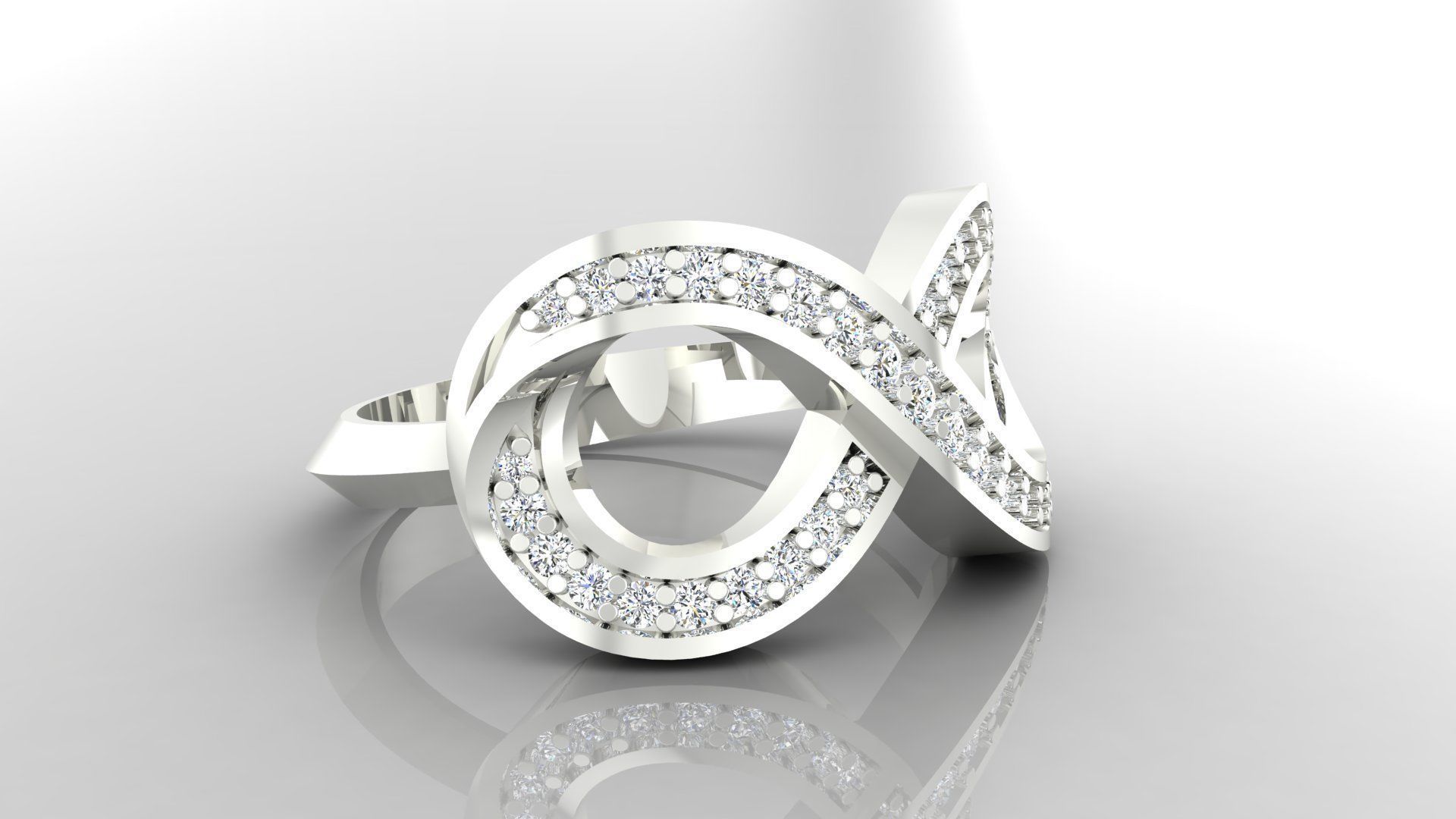 Ring M48 The luxury female ring with gems wedding 3D print model_27