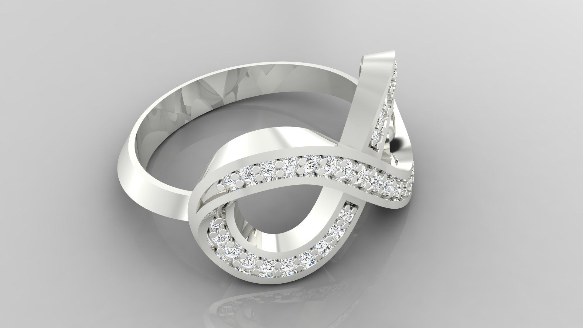 Ring M48 The luxury female ring with gems wedding 3D print model_28