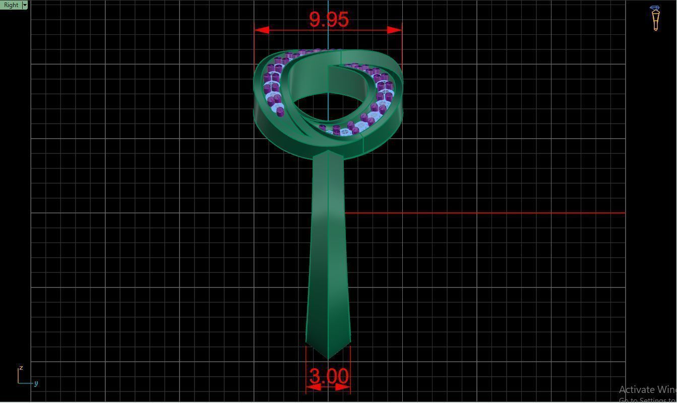 Ring M48 The luxury female ring with gems wedding 3D print model_19