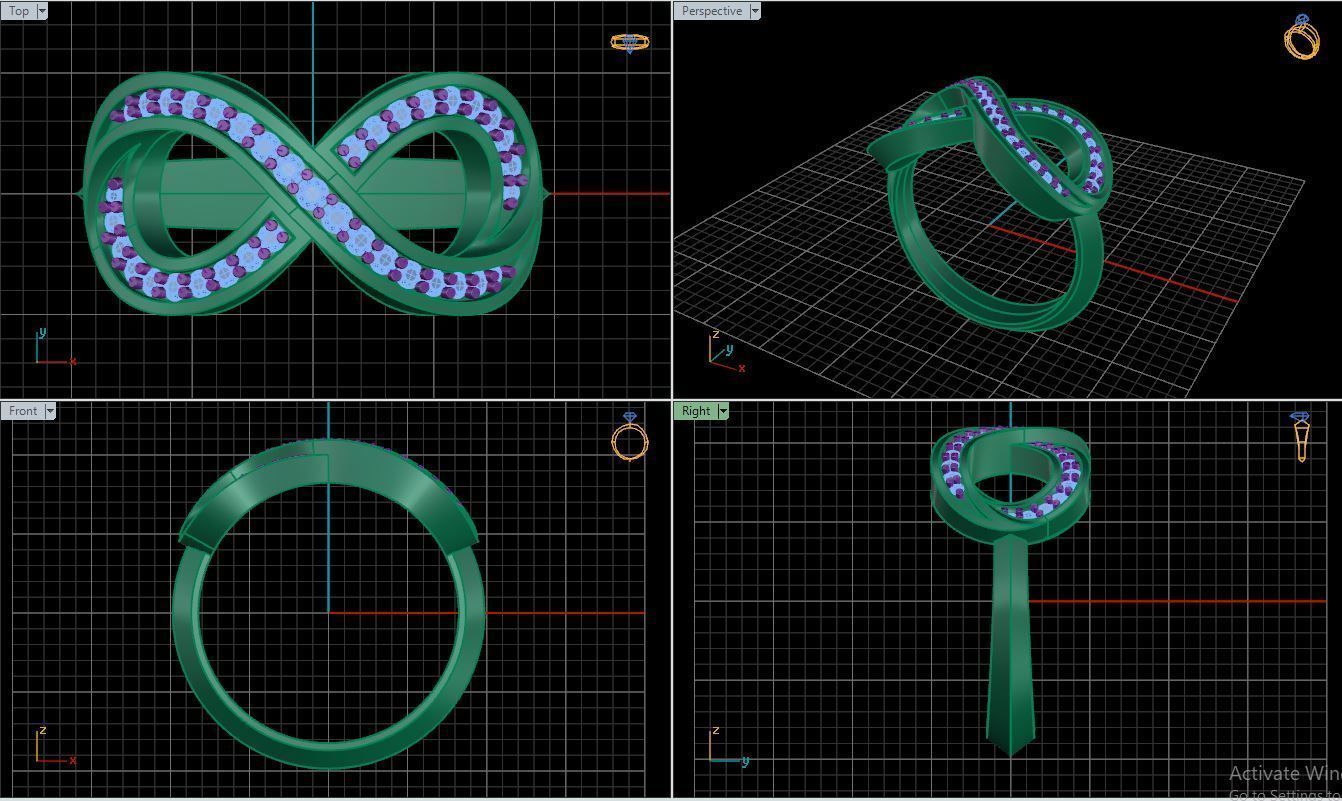 Ring M48 The luxury female ring with gems wedding 3D print model_23