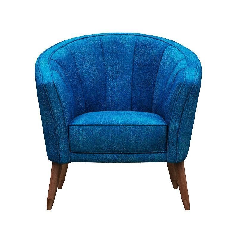 Sofa set and fabric and wood Low-poly 3D model_6