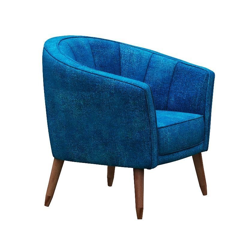 Sofa set and fabric and wood Low-poly 3D model_8