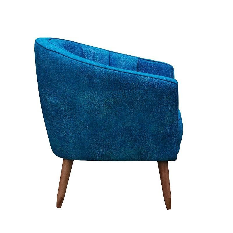 Sofa set and fabric and wood Low-poly 3D model_9