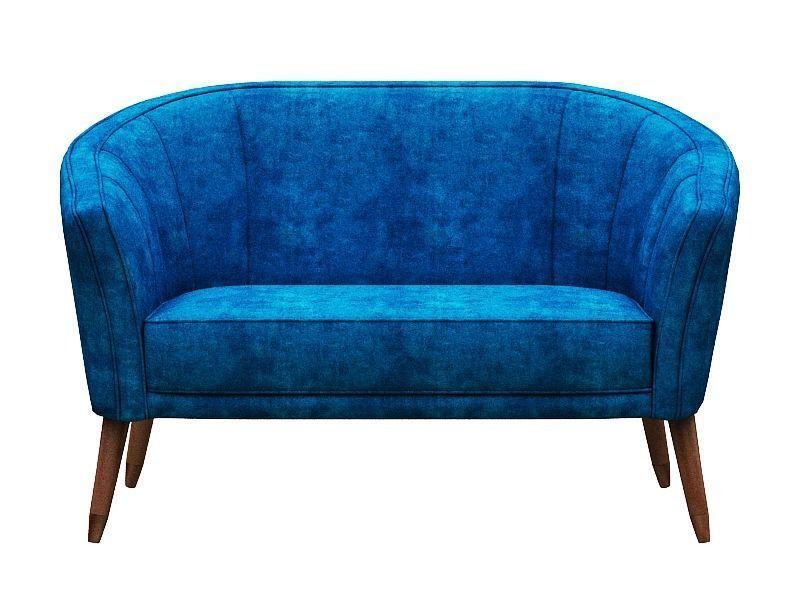 Sofa set and fabric and wood Low-poly 3D model_13