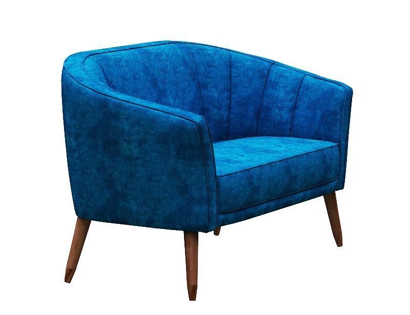 Sofa set and fabric and wood Low-poly 3D model_15