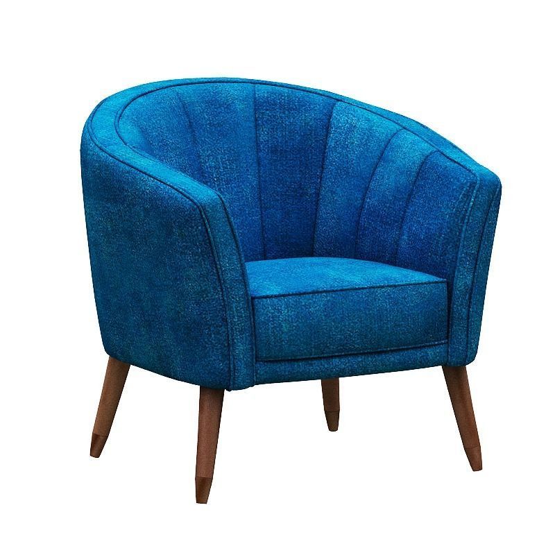 Sofa set and fabric and wood Low-poly 3D model_7