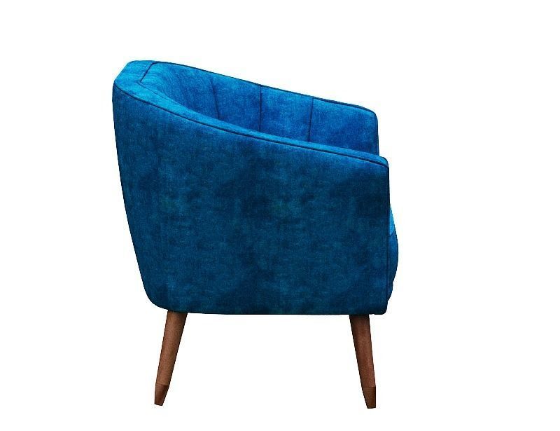 Sofa set and fabric and wood Low-poly 3D model_16