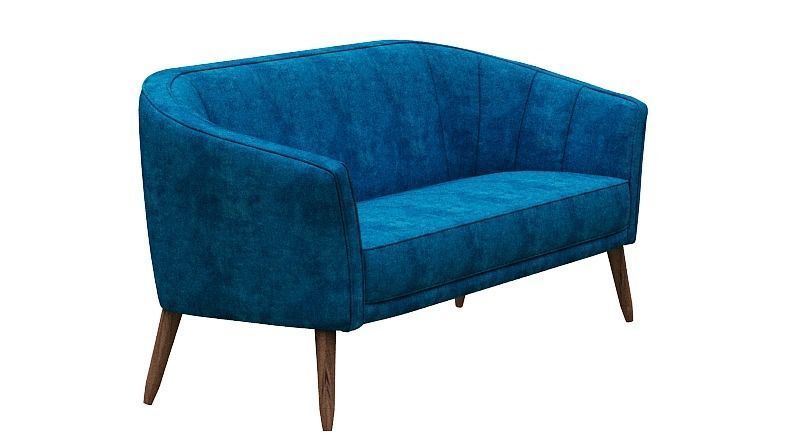 Sofa set and fabric and wood Low-poly 3D model_21