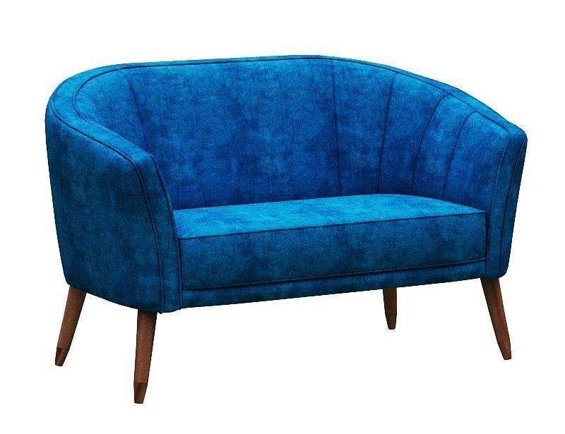 Sofa set and fabric and wood Low-poly 3D model_14