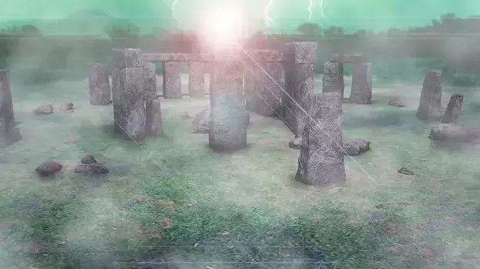 stone henge vray scene 3D model