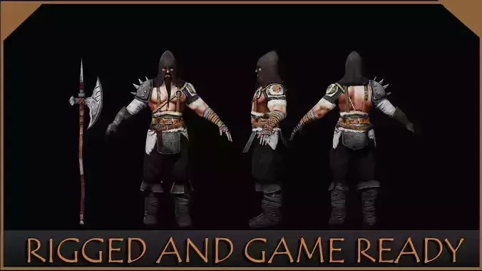 Kataro Oyagi Japanese  Enemy Character Lowpoly Game Ready 