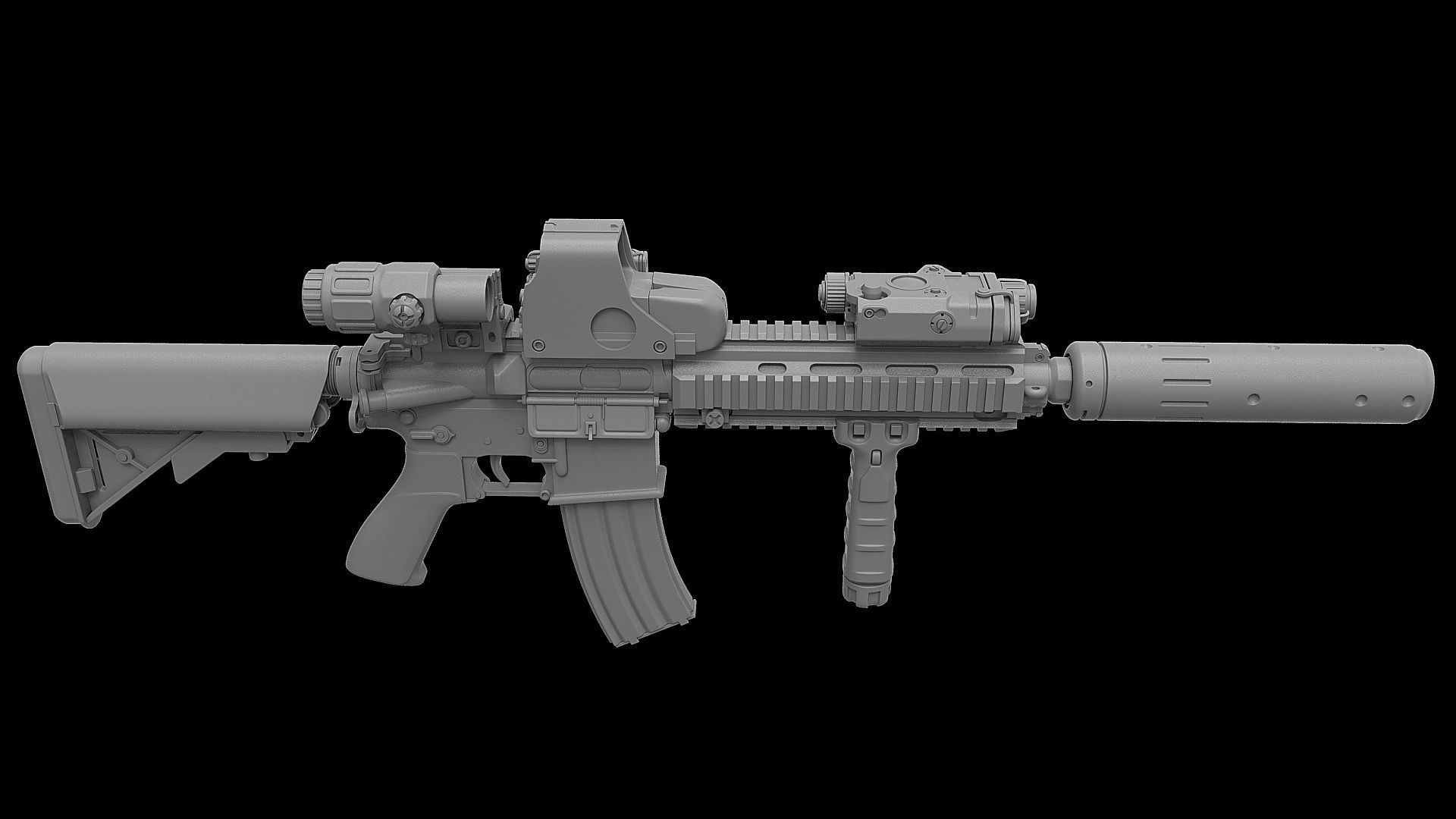 HK416 Assault Rifle 3D model_1