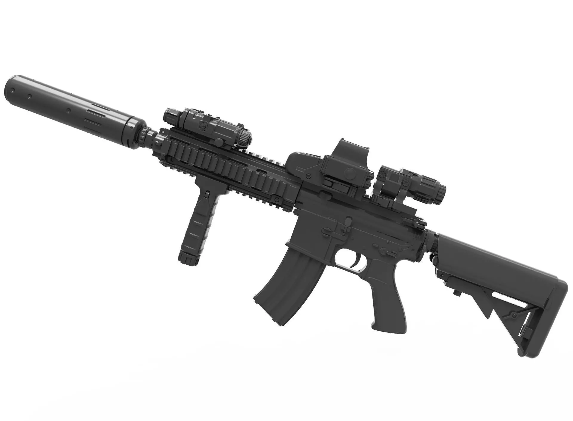 HK416 Assault Rifle 3D model_0