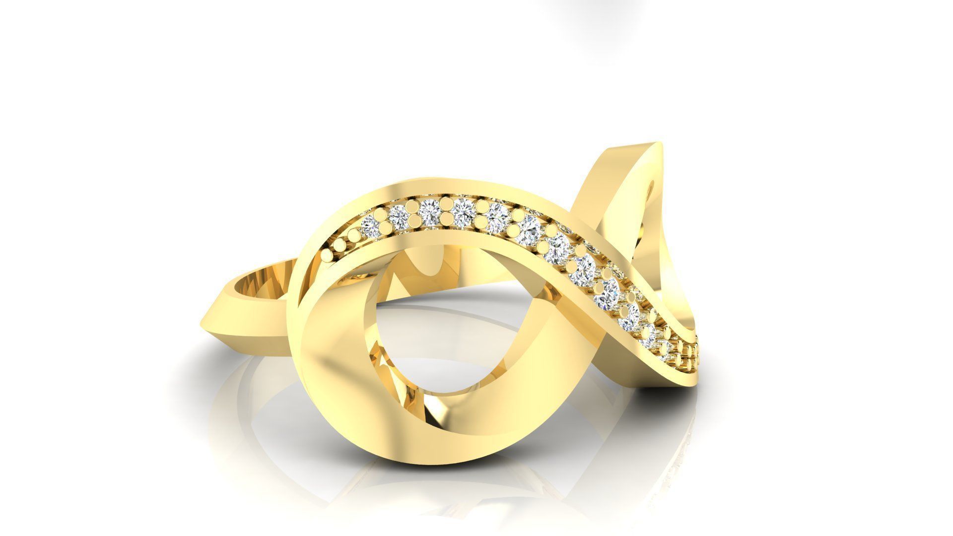 Ring M50 The luxury female ring with gems wedding 3D print model_3