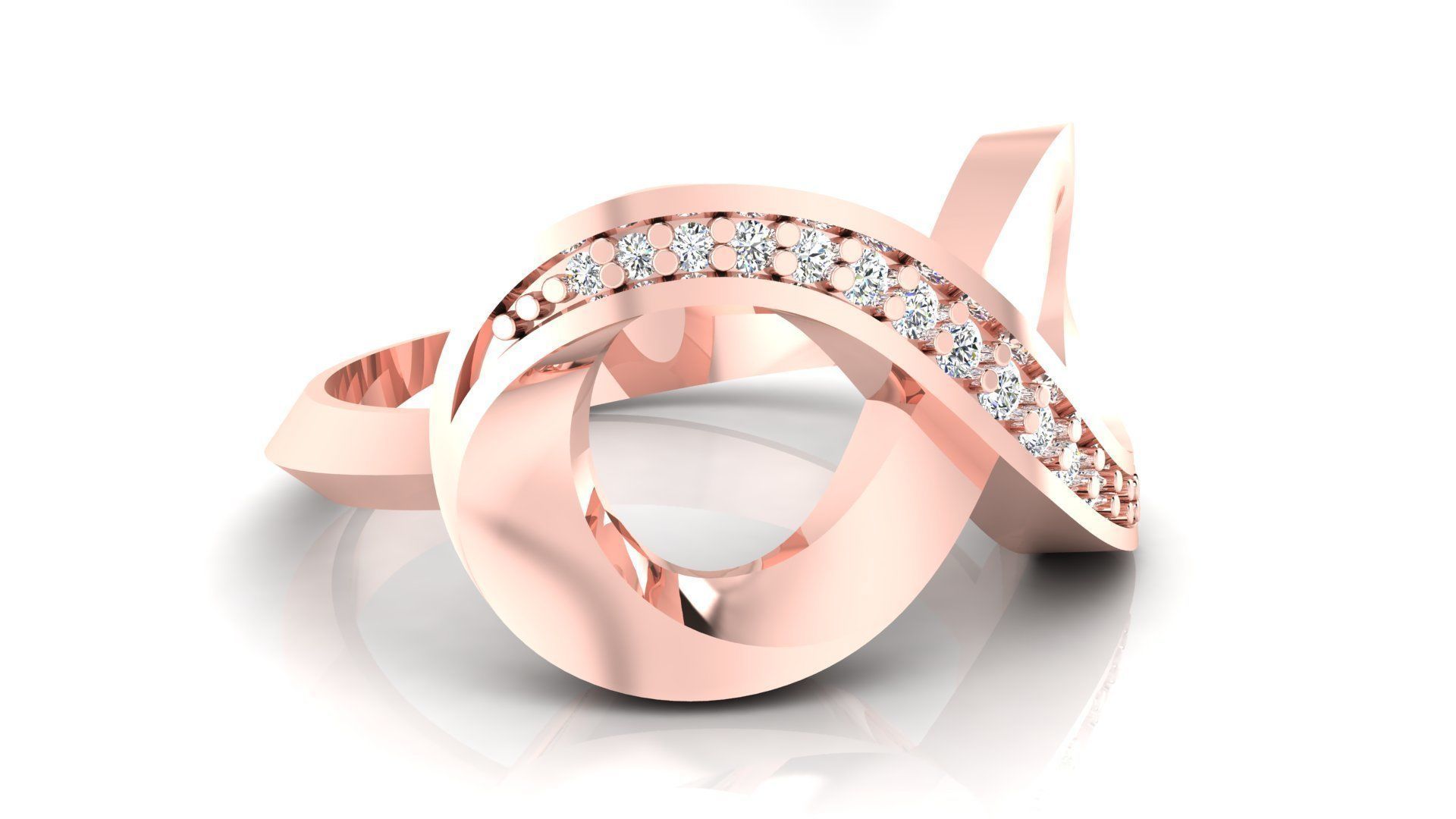 Ring M50 The luxury female ring with gems wedding 3D print model_9