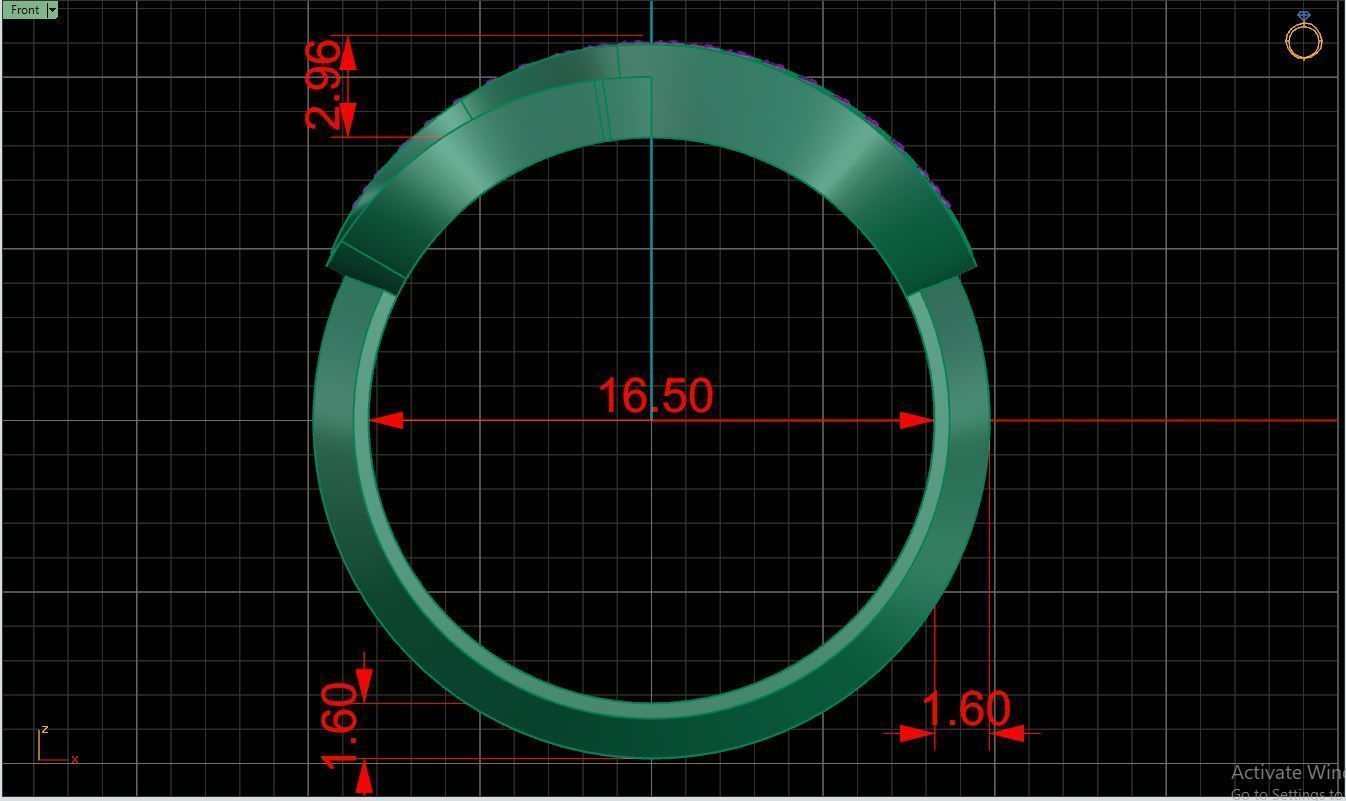 Ring M50 The luxury female ring with gems wedding 3D print model_20