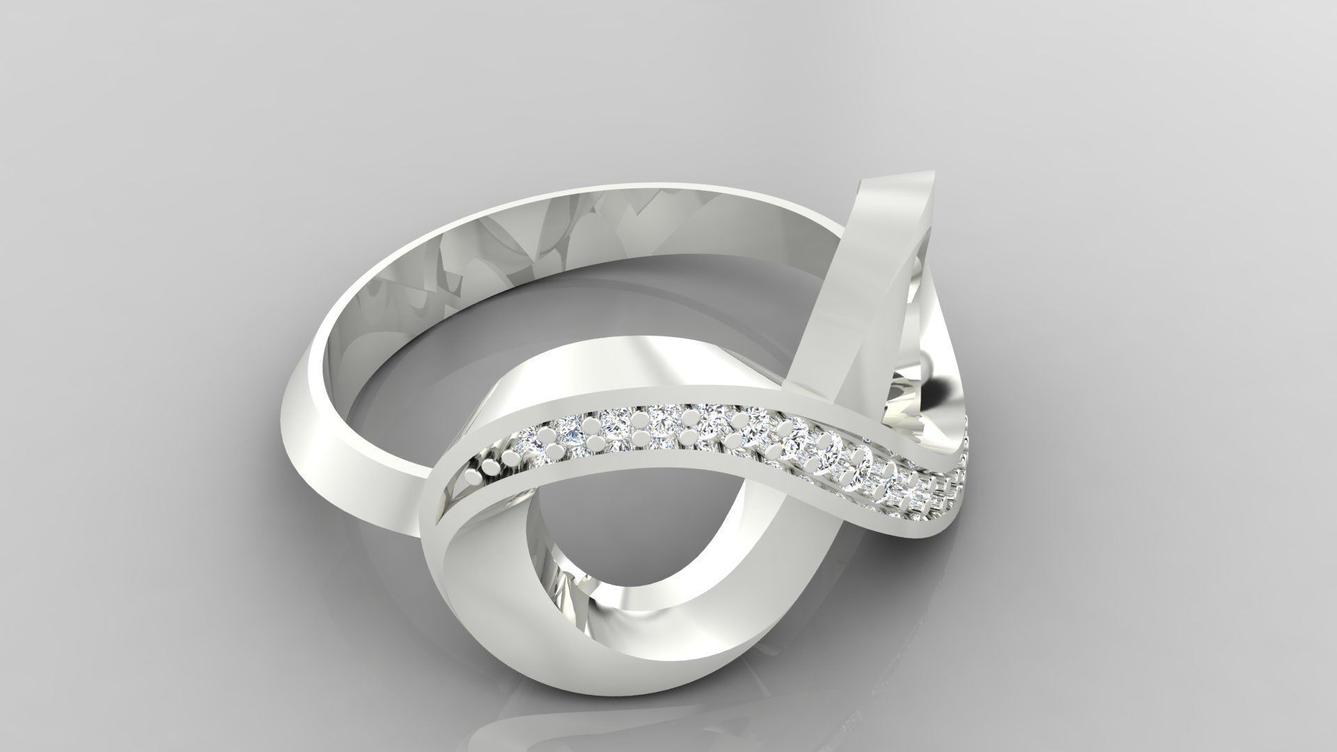 Ring M50 The luxury female ring with gems wedding 3D print model_31