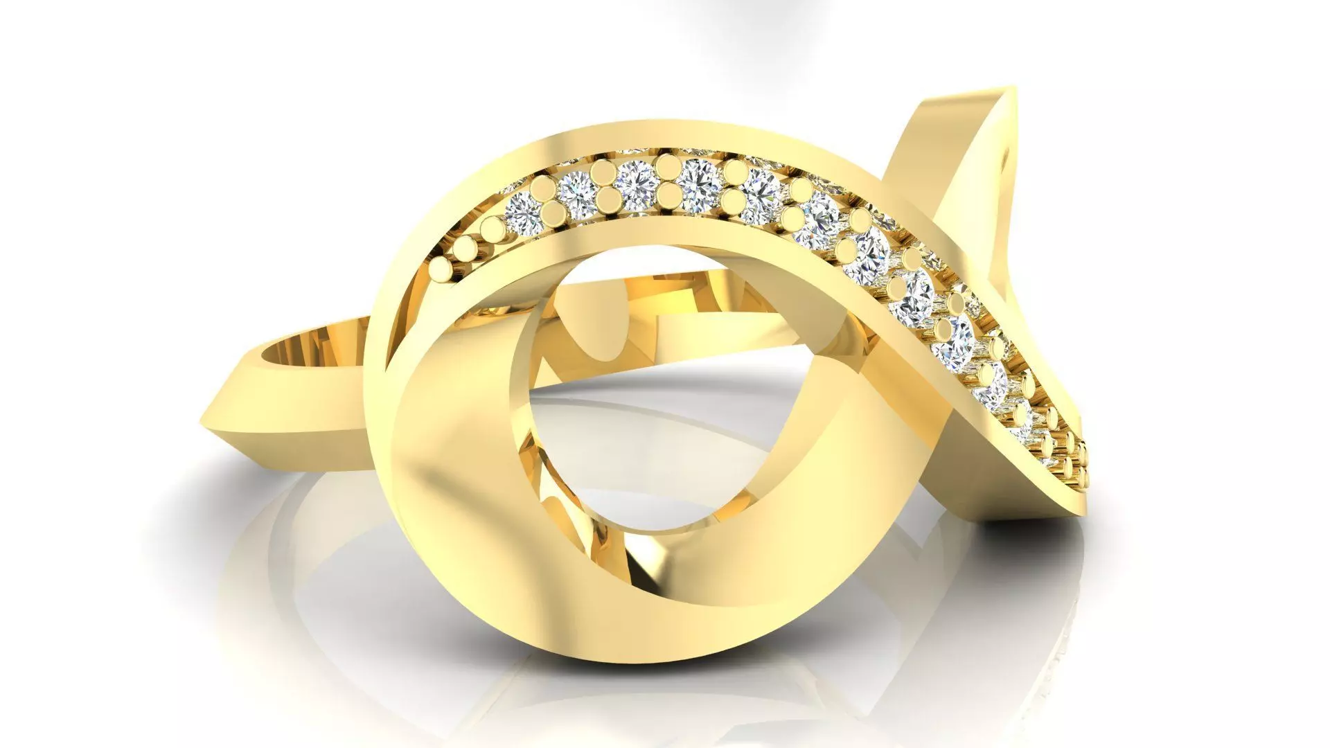 Ring M50 The luxury female ring with gems wedding 3D print model_0