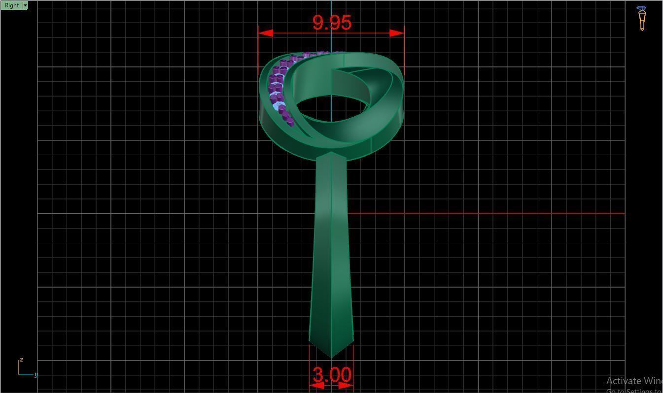 Ring M50 The luxury female ring with gems wedding 3D print model_21