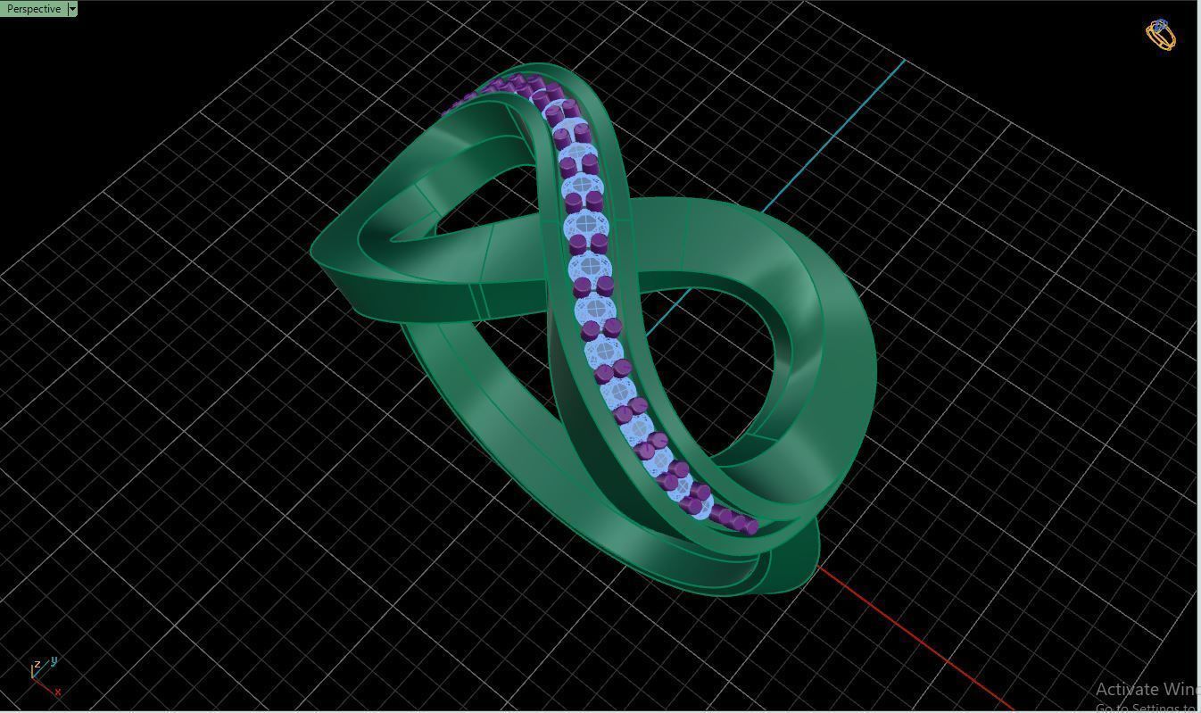 Ring M50 The luxury female ring with gems wedding 3D print model_26