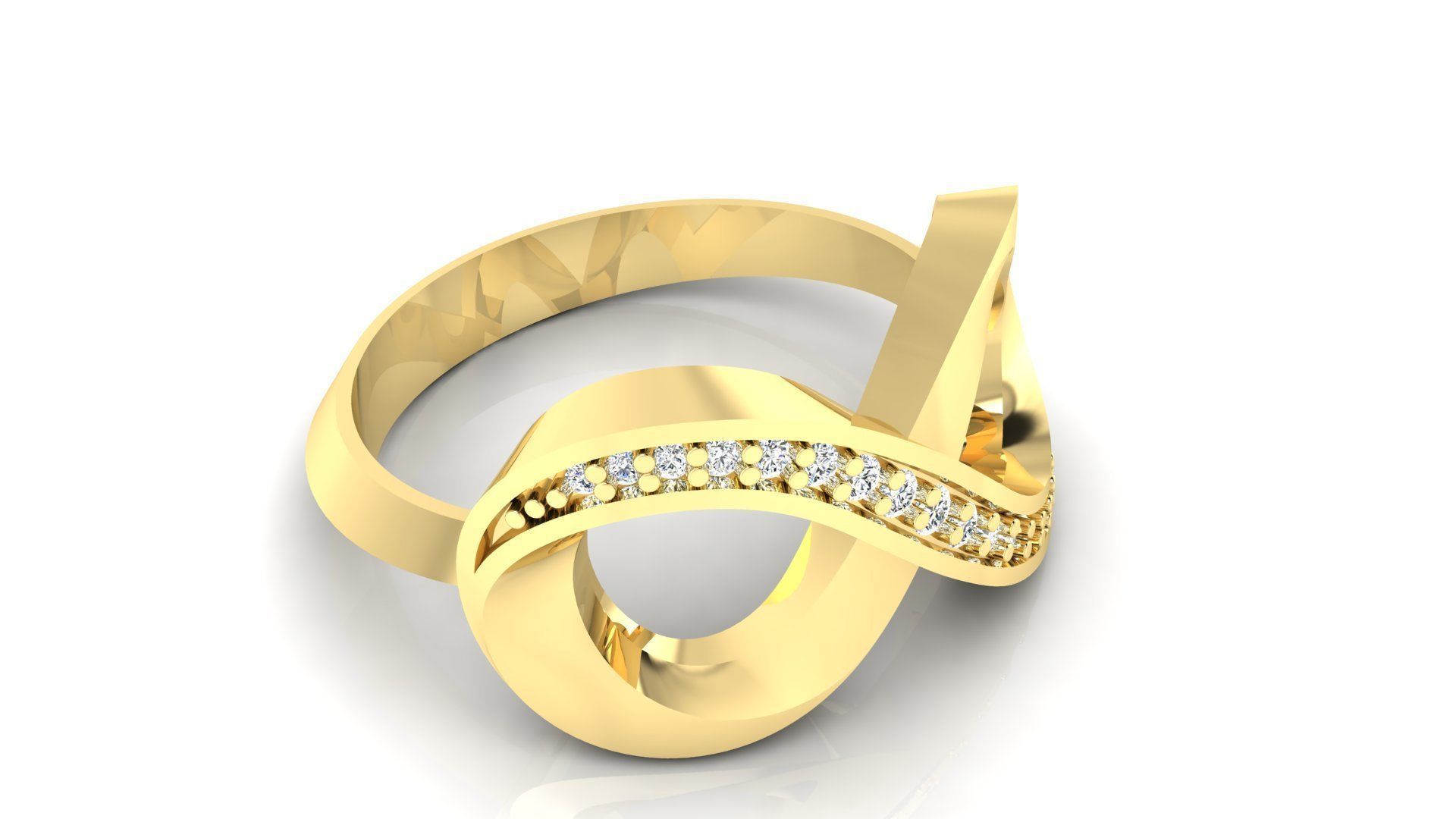 Ring M50 The luxury female ring with gems wedding 3D print model_2