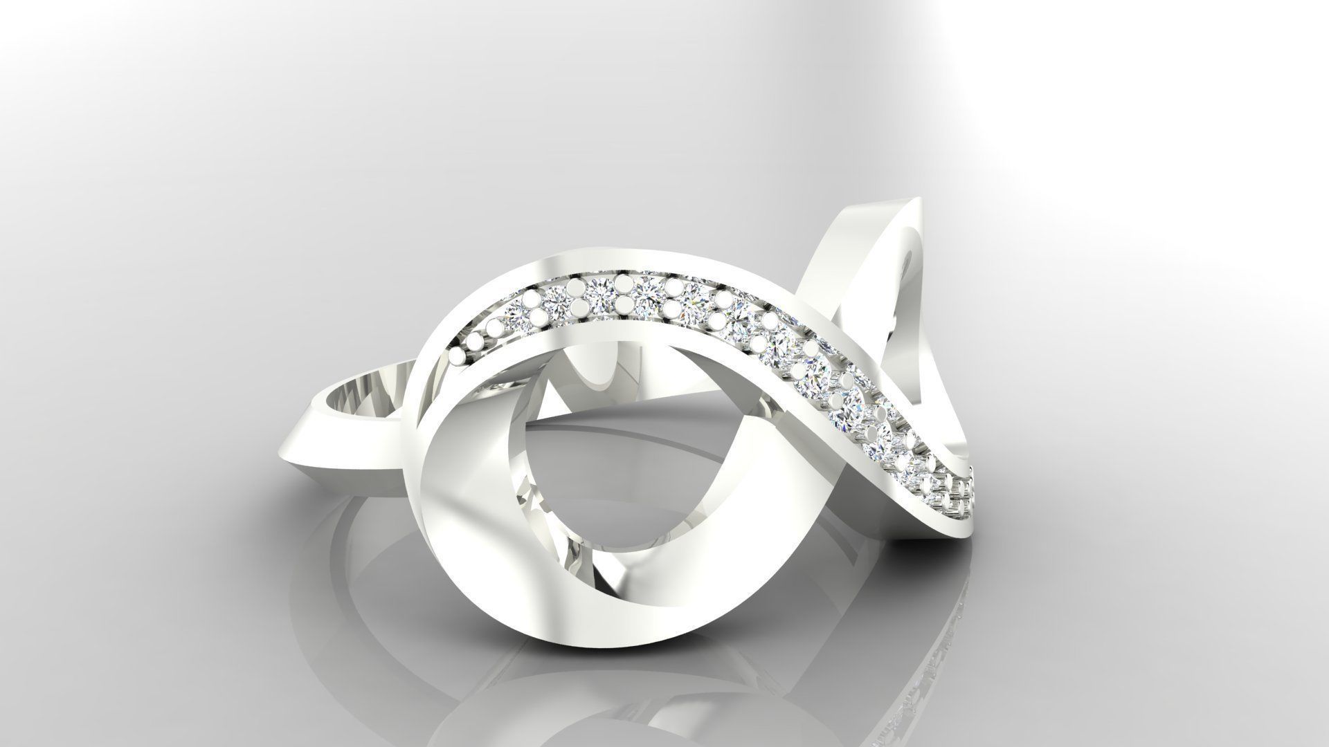 Ring M50 The luxury female ring with gems wedding 3D print model_29