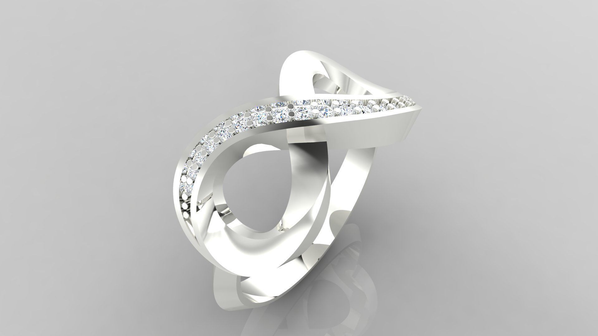 Ring M50 The luxury female ring with gems wedding 3D print model_34