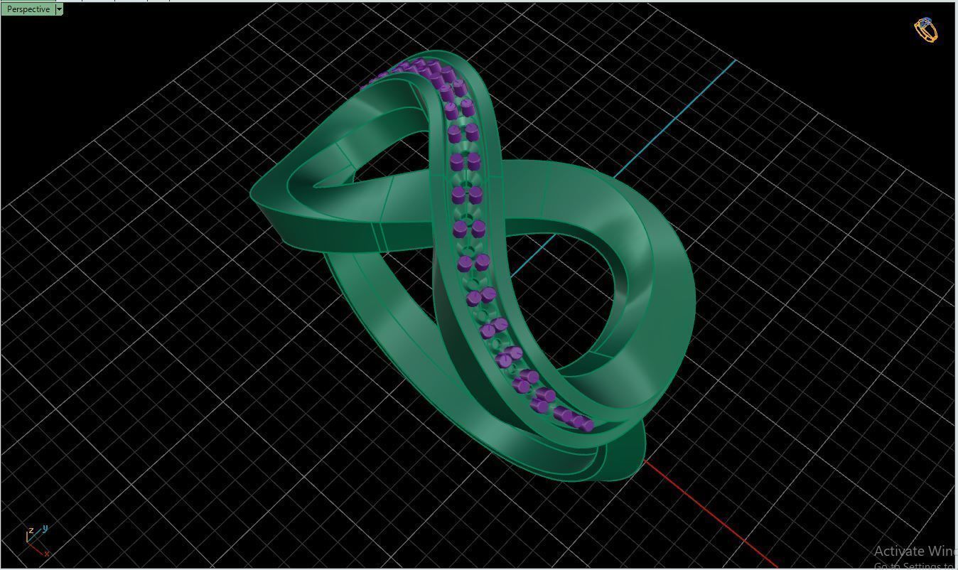 Ring M50 The luxury female ring with gems wedding 3D print model_27