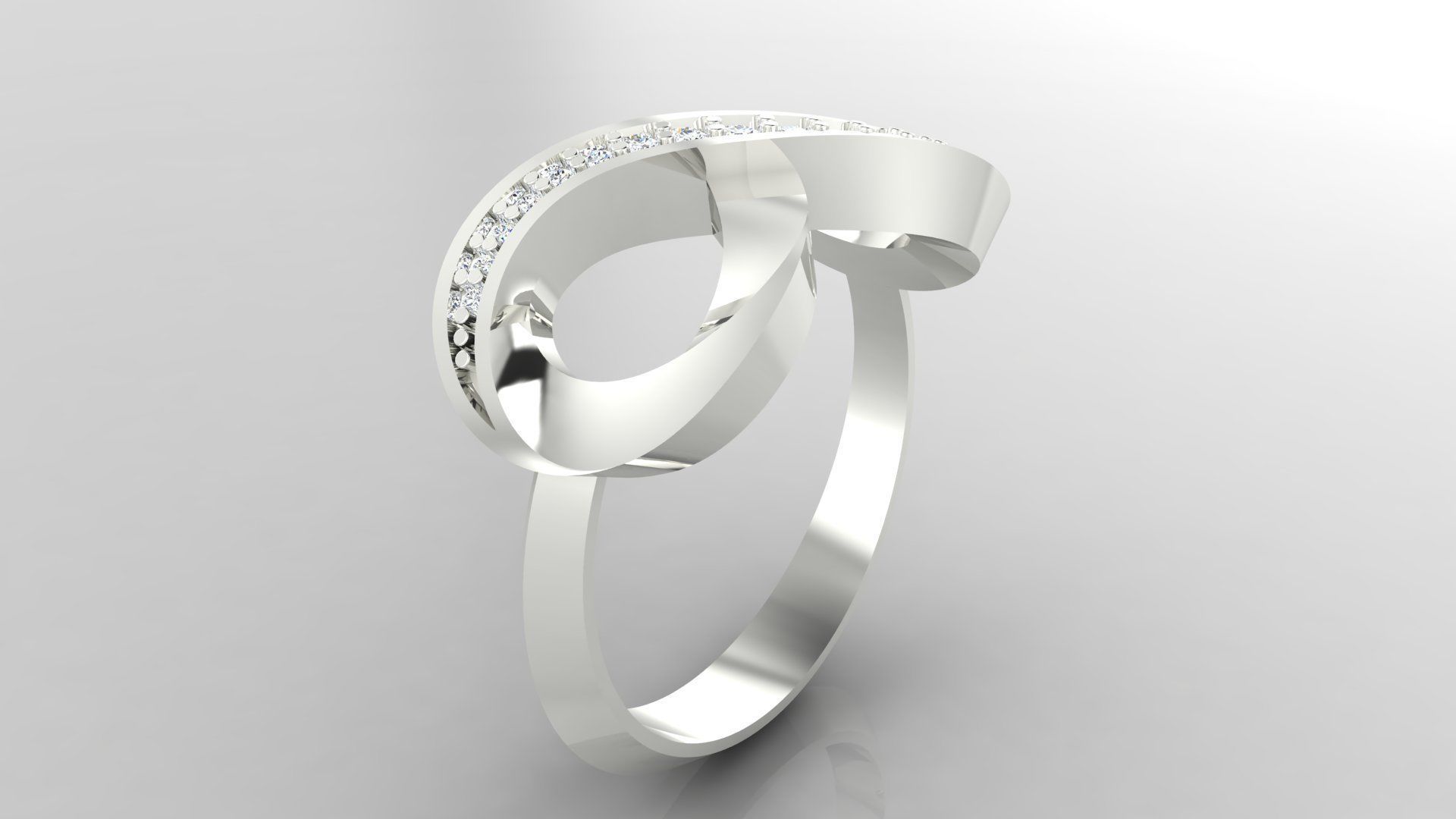 Ring M50 The luxury female ring with gems wedding 3D print model_33