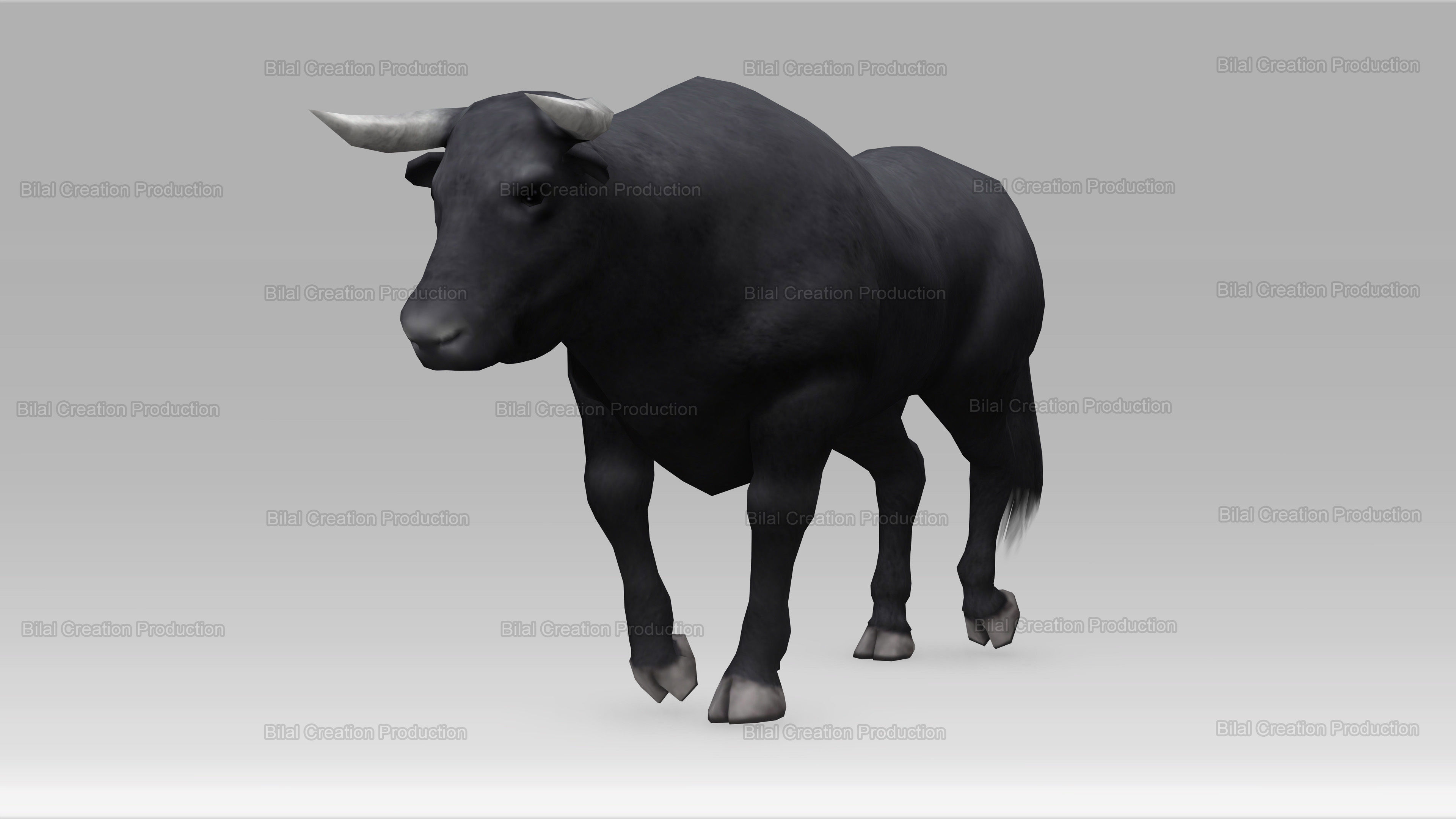 BULL ANIMATED Low-poly 3D model_12
