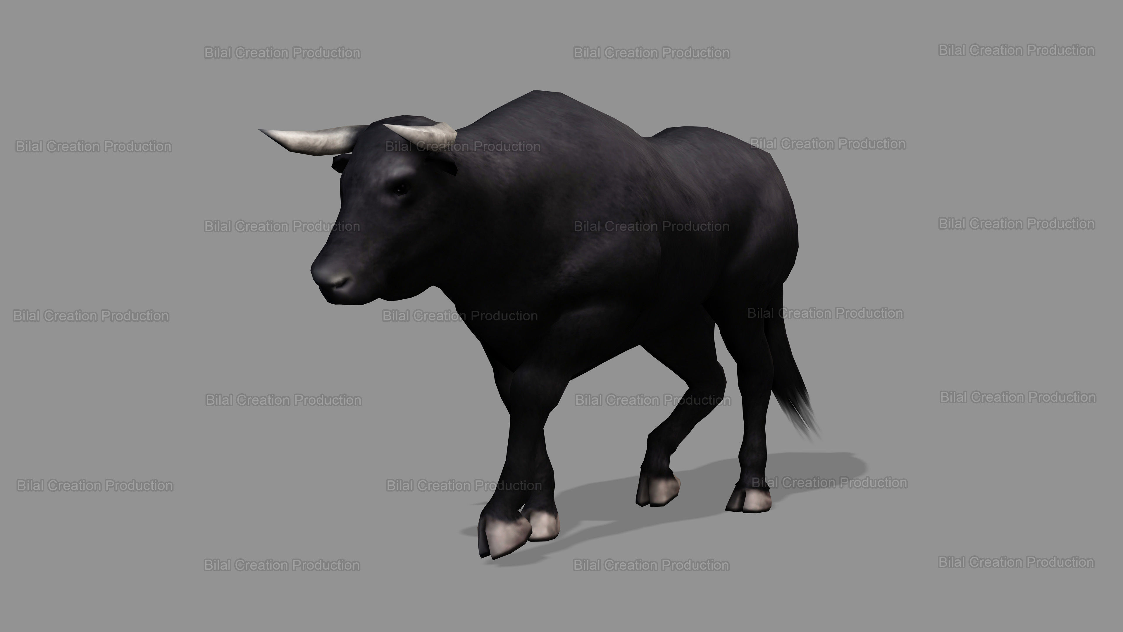 BULL ANIMATED Low-poly 3D model_7