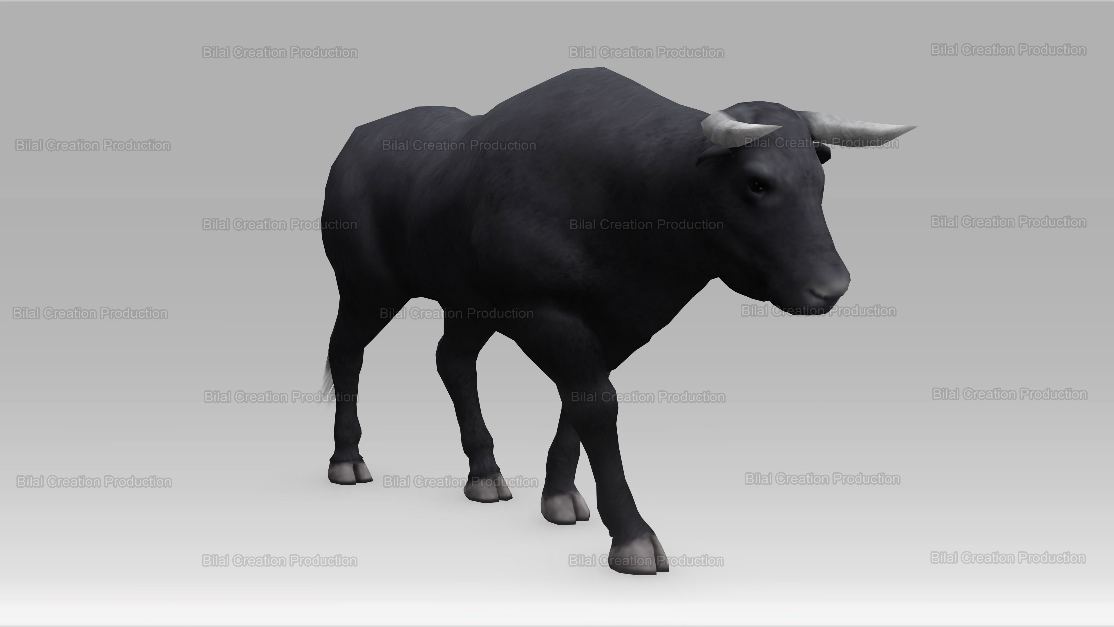 BULL ANIMATED Low-poly 3D model_8