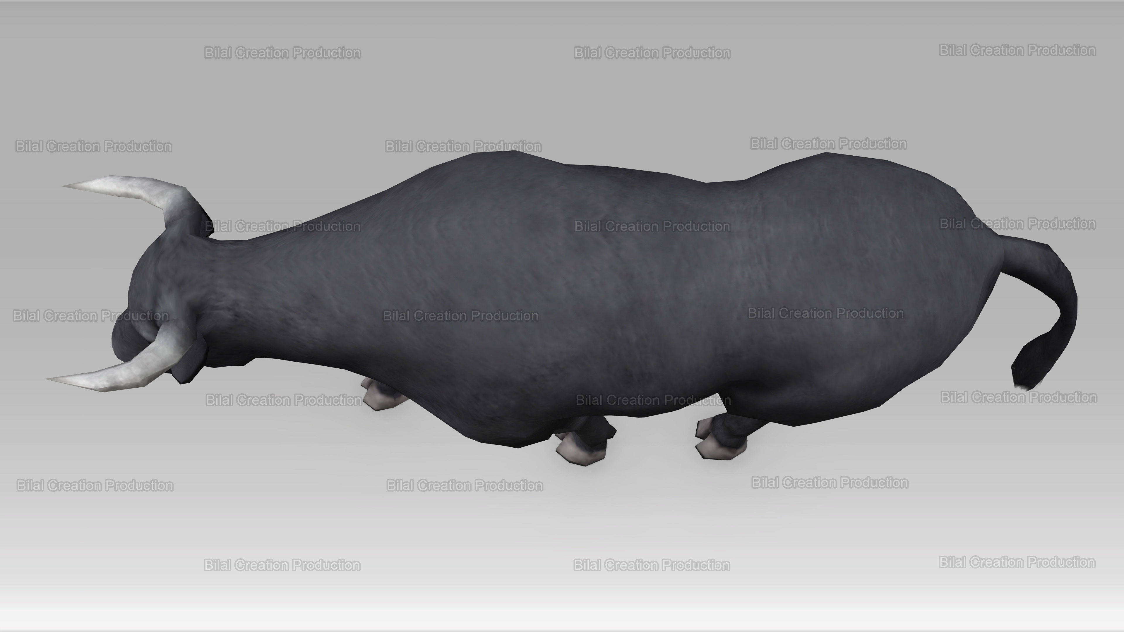 BULL ANIMATED Low-poly 3D model_3