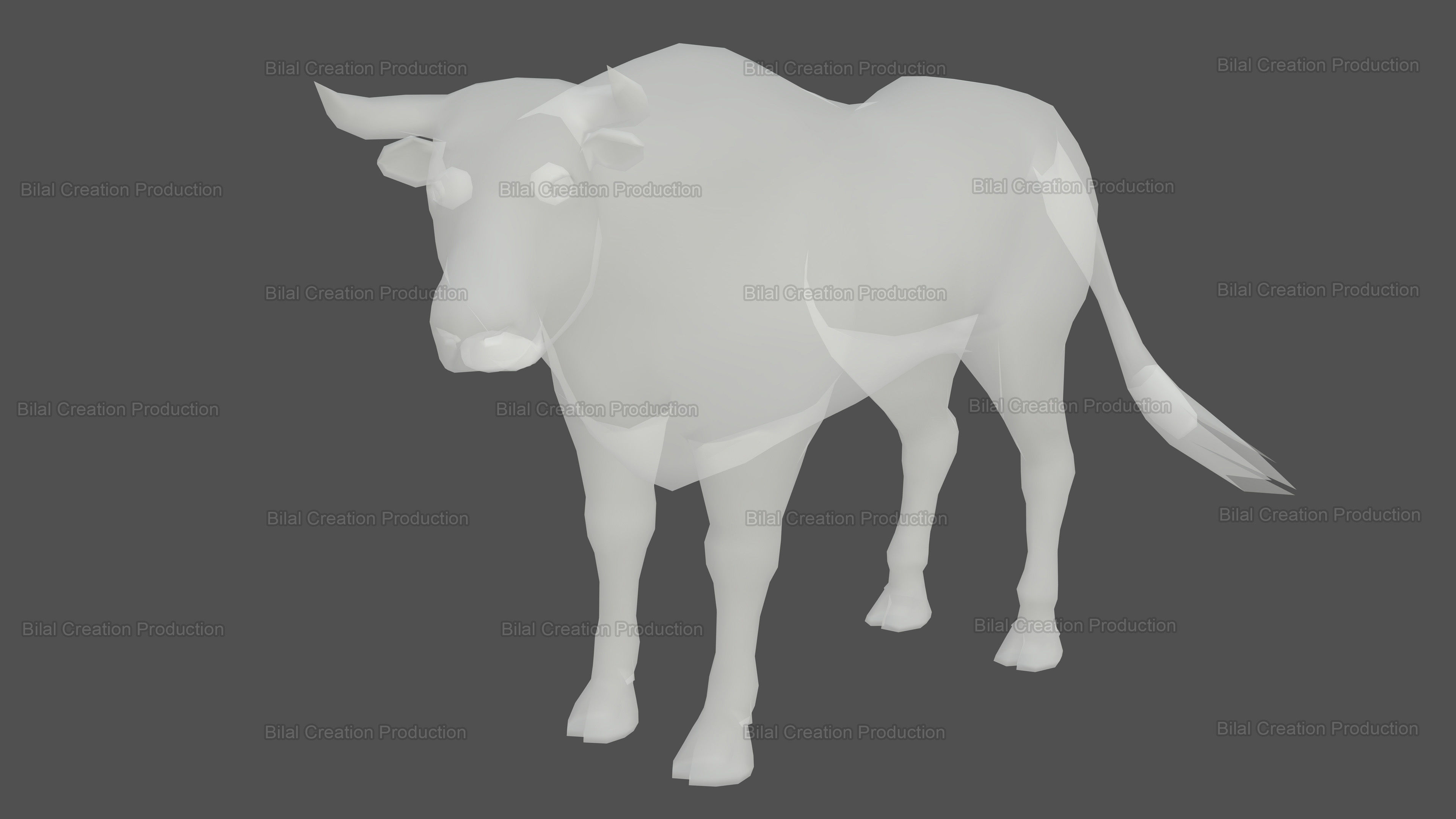 BULL ANIMATED Low-poly 3D model_17